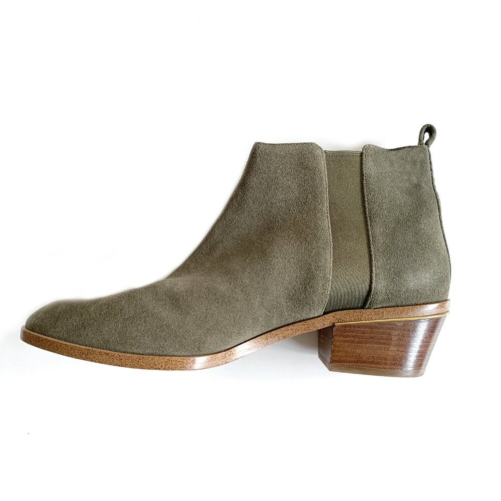 olive green suede booties